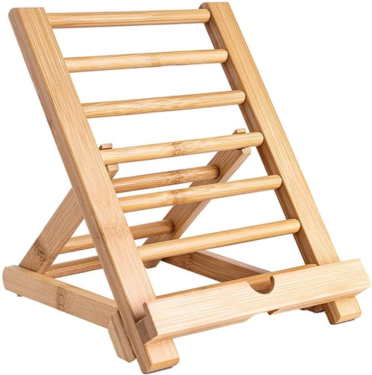 tablet-standaard, houten mobiele telefoonstandaard voor desktop, houten tablethouder voor bureau, mobiele telefoonhouder voor iPhone, iPad, tablets en alle telefoons (groot formaat)