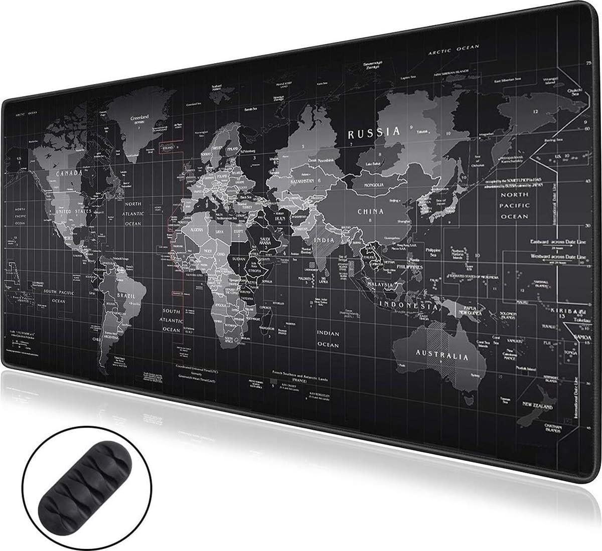 Professionele Bureau Onderlegger [90 cm x 40 cm] - Muismat XXL - Mouse Pad - Multifunctionele Grote Bureauonderlegger – Desk Mat [Wereldkaart]