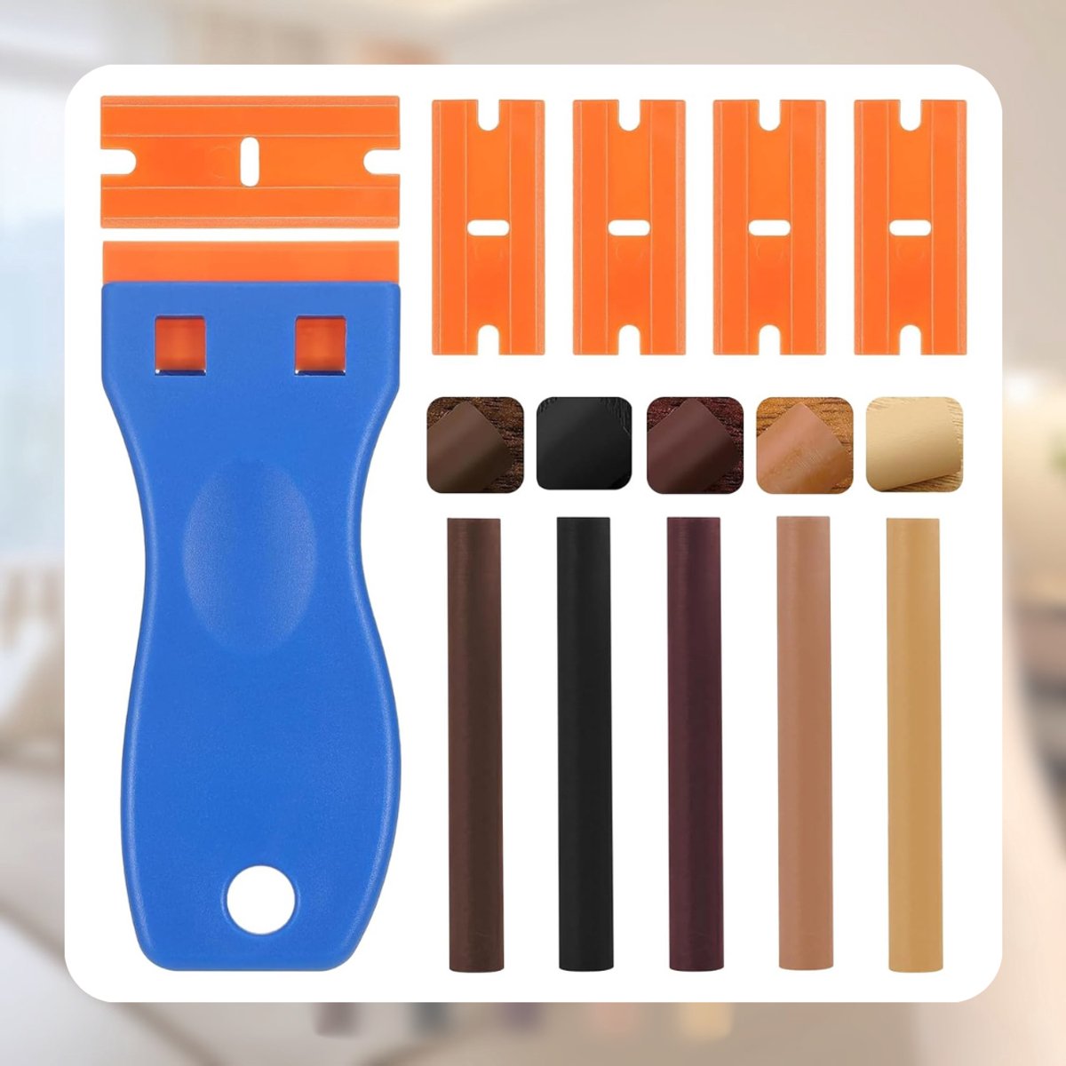 Zavio® Laminaat Reparatieset - Laminaatvuller - Vuller - Stiften Set - 5 kleuren