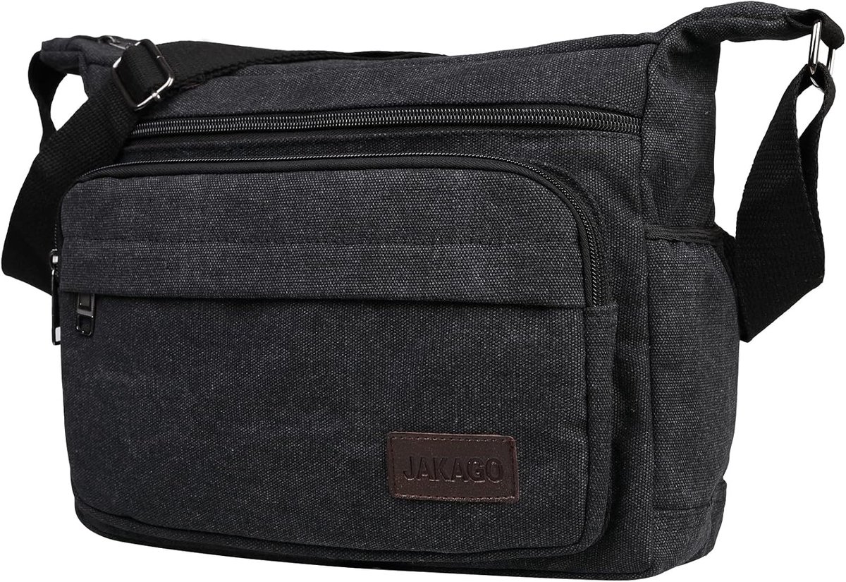 SnelShoppen - Waterdichte schoudertas voor heren en dames, multifunctionele canvas tas voor outdoor, camping, reizen, werken en dagelijks gebruik