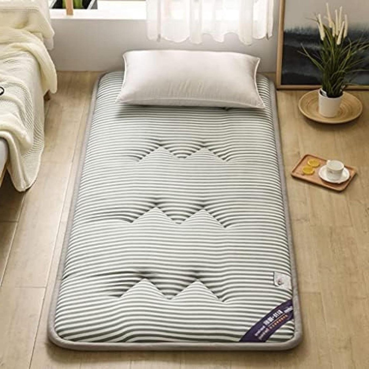 Japanse Futon Matras - Vloer Matras - Comfortabel Slapen - Ruimtebesparend Opvouwbaar - 120x200cm - Blauw