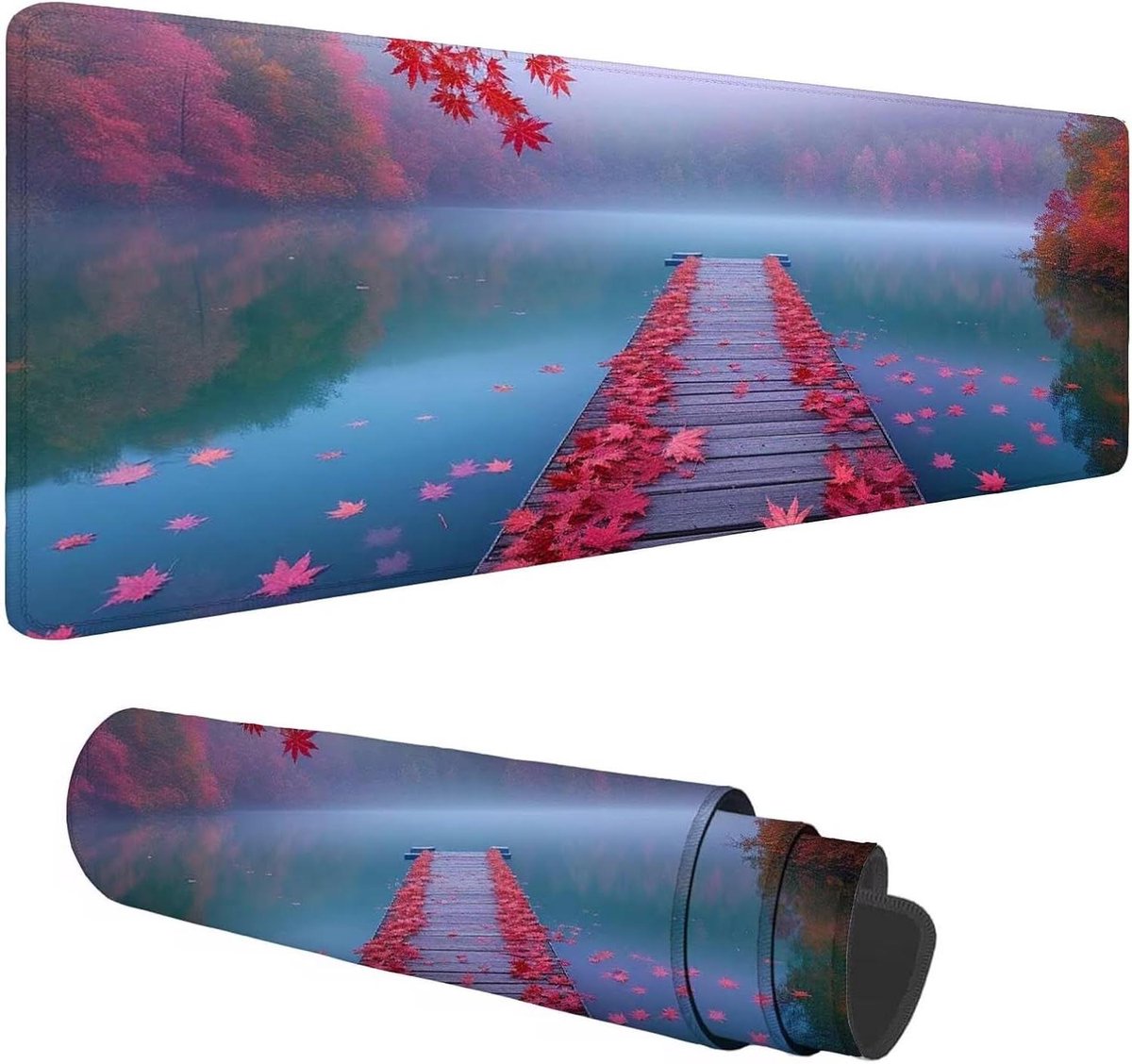 Grote muismat - Bureaubladmat - Comfortabel werken - Waterdicht oppervlak - 120x60 cm - Rood