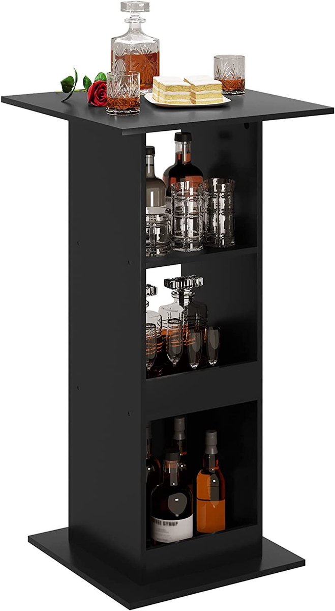 SureDeal® - Bartafel - Voorzien planken - Gemaakt houtmateriaal - Tafelhoogte