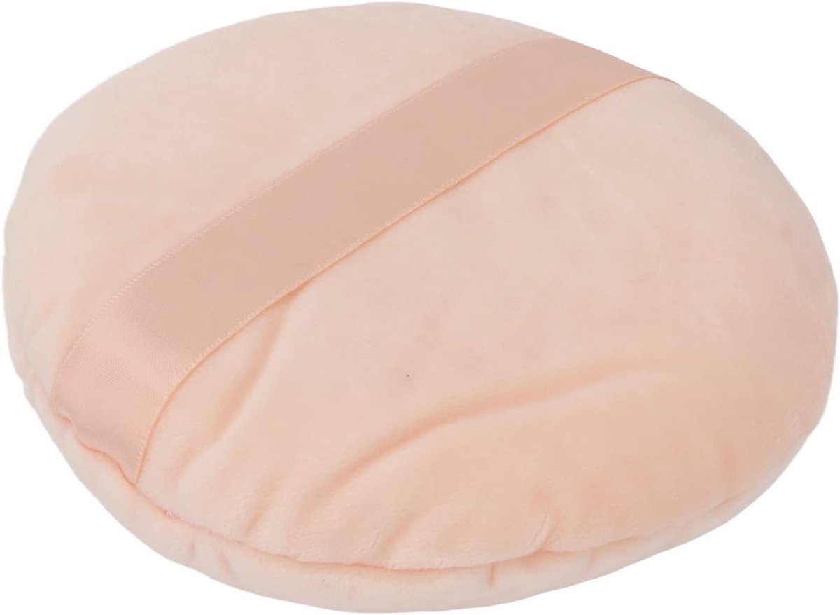 Poederdons Nat Droog Wasbaar Zacht Zwanendons Ultra Grote Ronde Losse Poederdons Voor Make-Up (Beige)