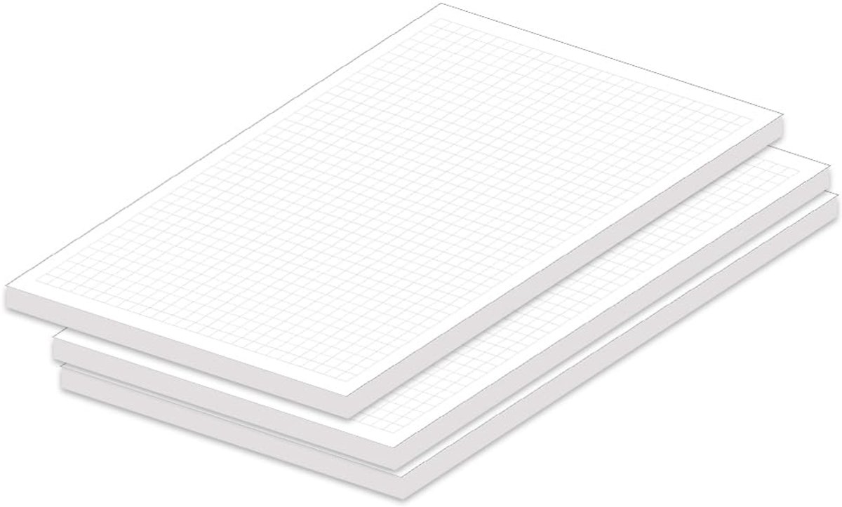 Kladblok "Geruit", magnetisch, A5, 3 stuks