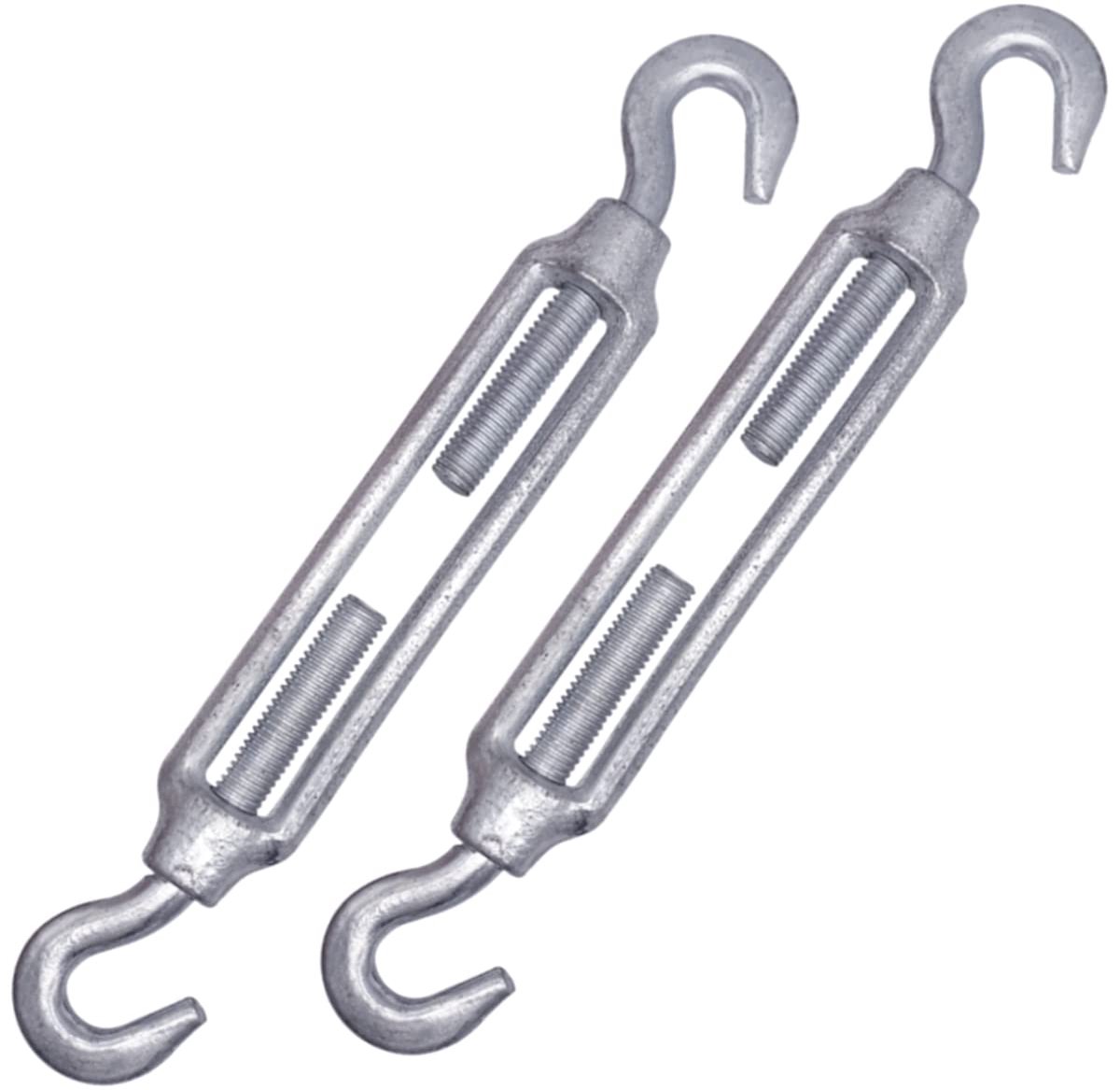 Draadspanner M10, Verstelbare spangespen Haak en haak, Touw Kabelspanning (2 stuks, M10)