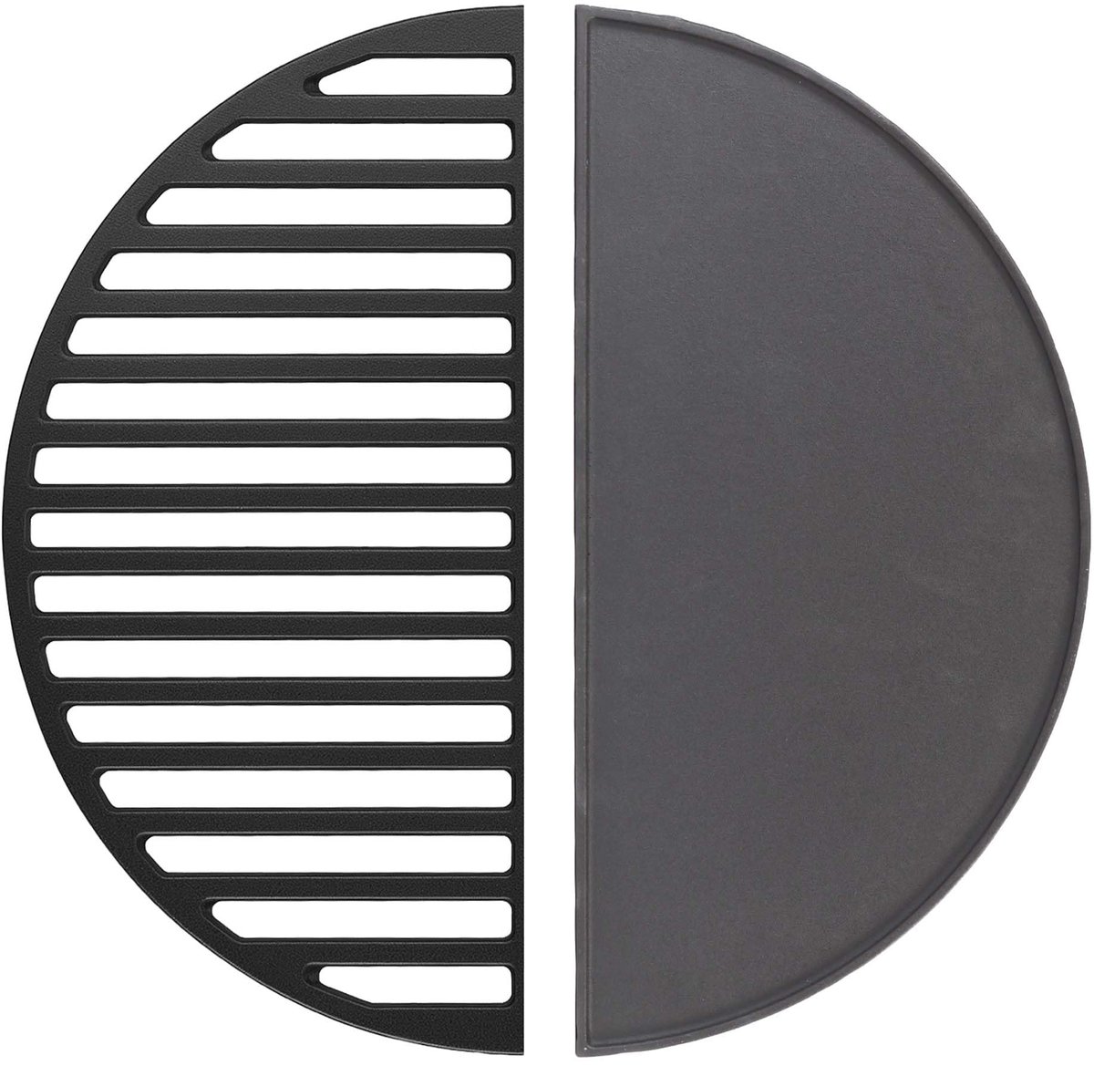 set gietijzeren grillplaat en grillrooster 46,7 x 22,8 cm gietijzeren plaat voor BBQ met optimale warmteopslag, barbecue accessoires