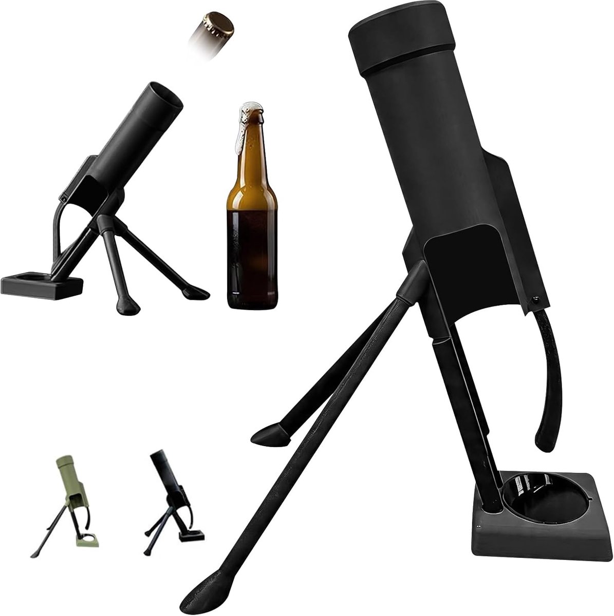 biermoner, flesopener, automatische uitworp van kroonkurk, handenvrij drukmechanisme, voor huisbar en feest (B)