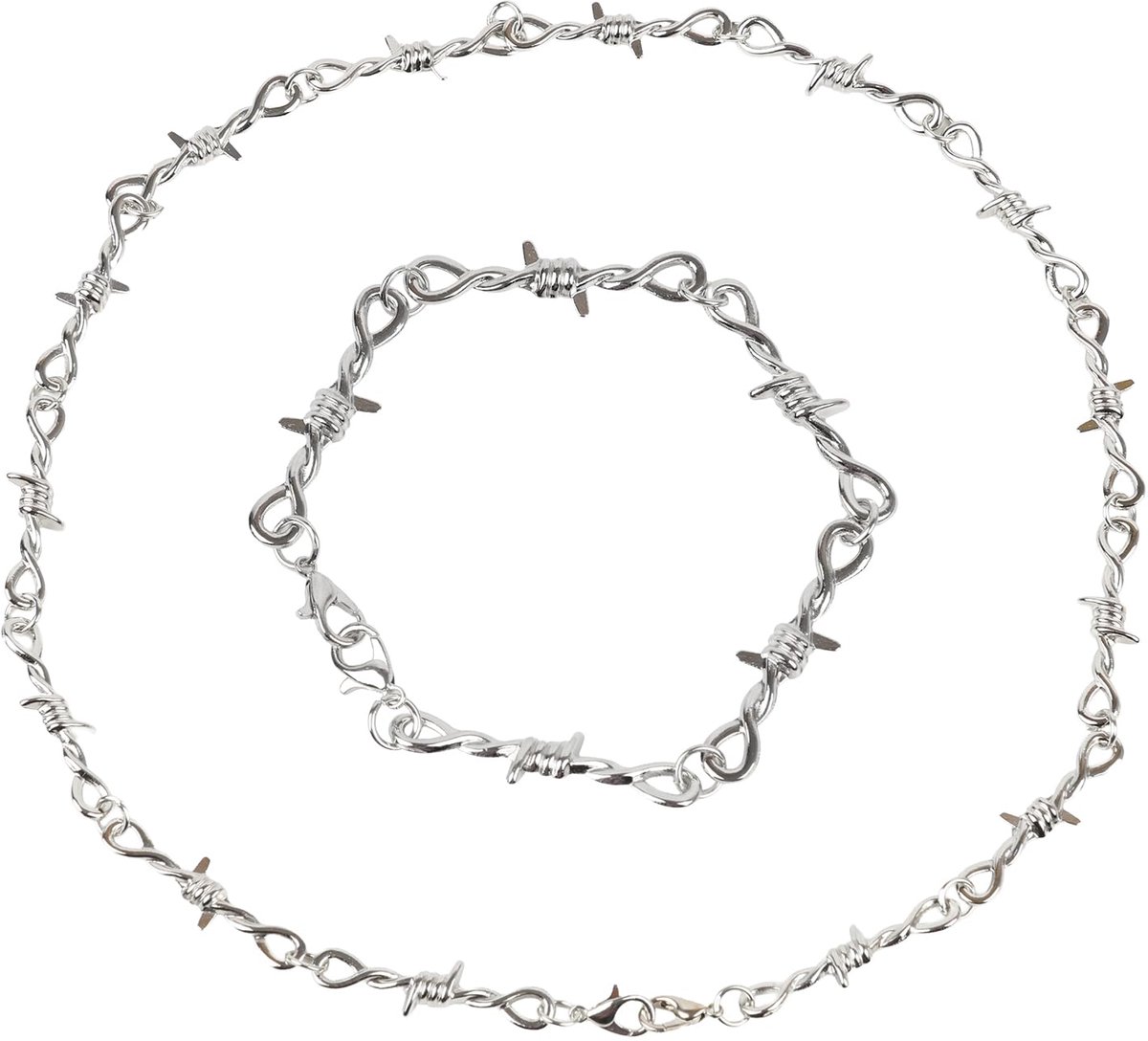 halsketting voor heren, punk, gothic, halsketting voor heren, 925 zilver met elegante details, Stacheldraht Rock Y2K sieraden