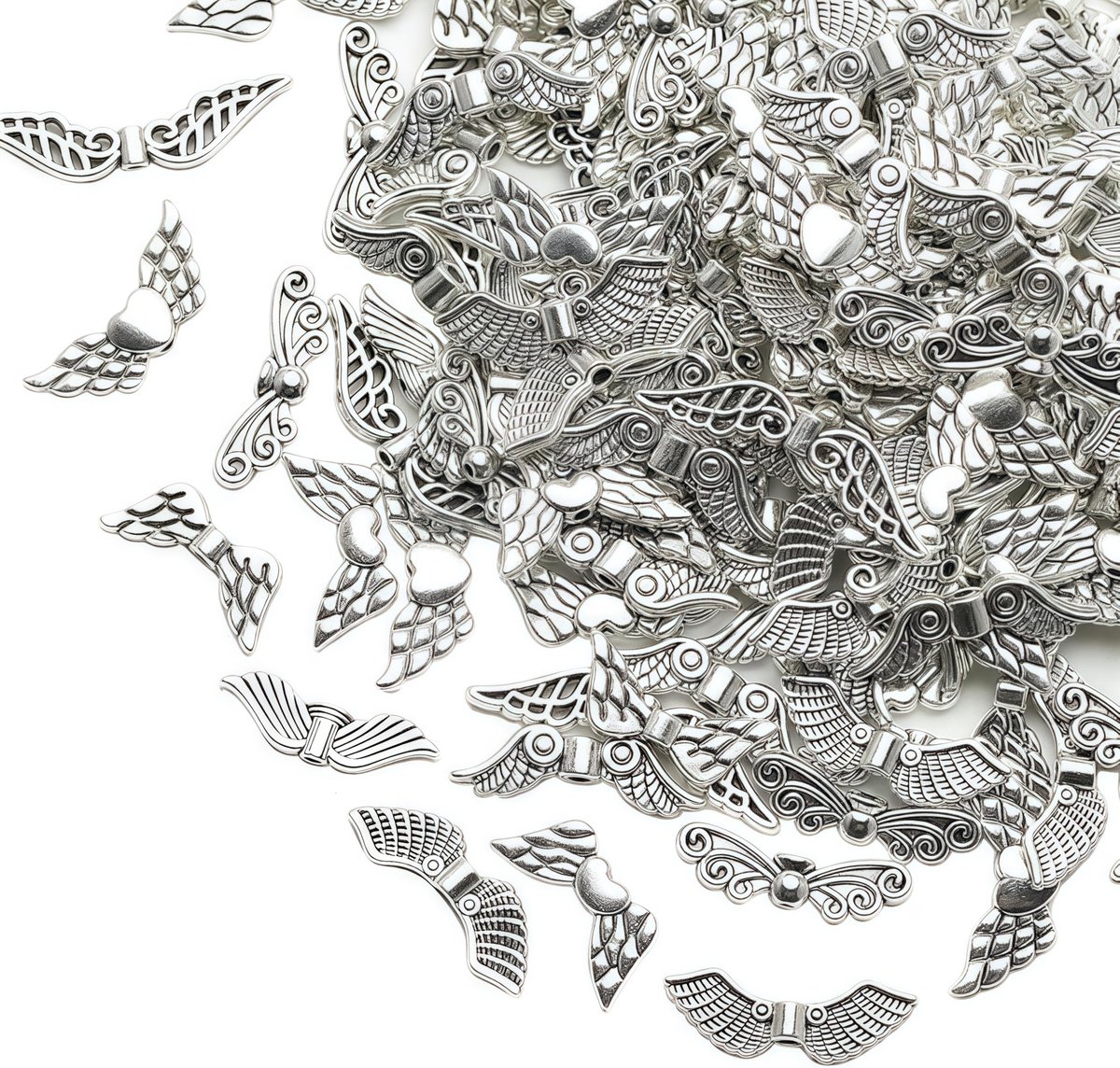ca. 200 stuks Tibetaanse vleugels Spacer kralen antiek zilver voor doe-het-zelf sieraden