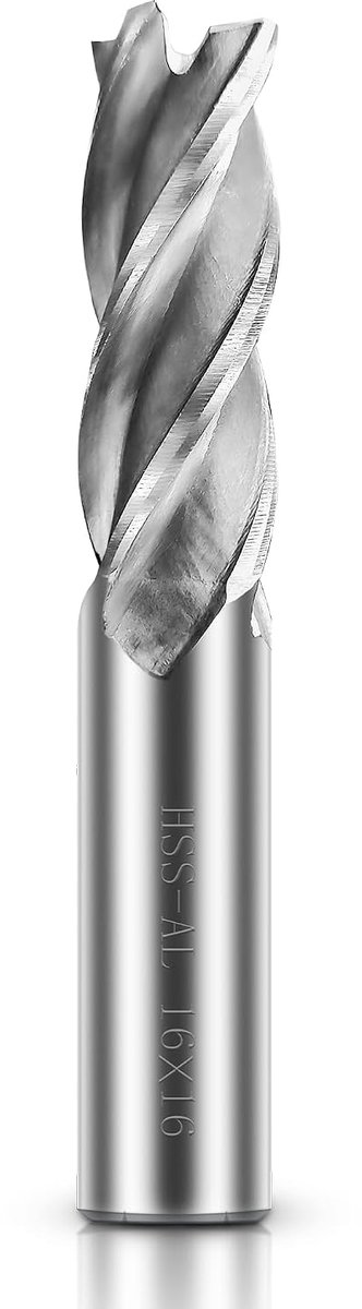 16 mm freesboor 4-fluit eind mill bit, HSS CNC cilindrische schacht cutter gereedschap set voor hout, aluminium, staal, titanium
