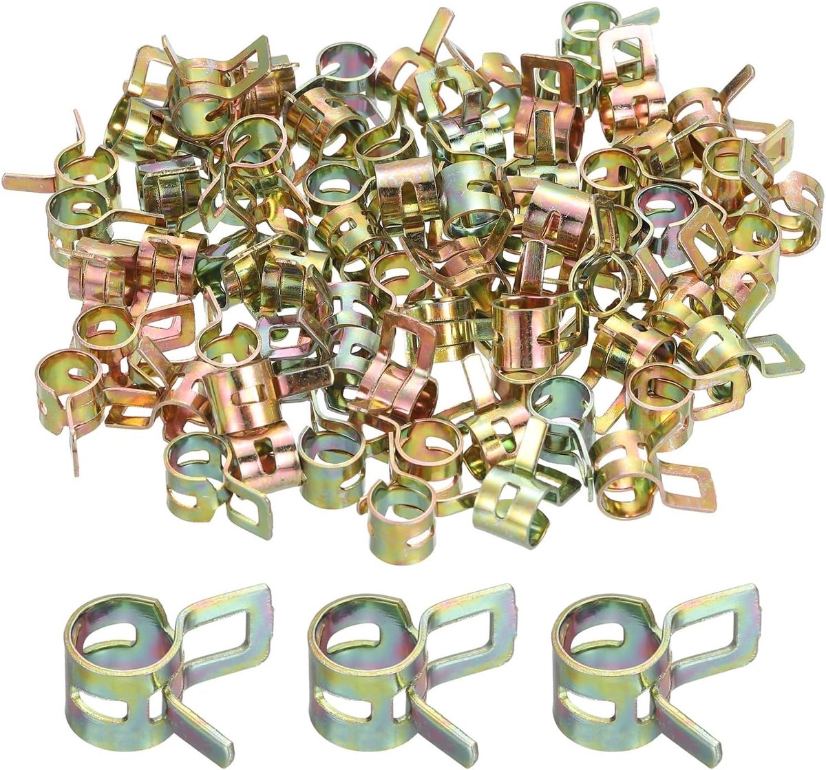 ID 6,5 mm 1/4 inch klemklem voor brandstofslang, slangbevestigingen, lage druk voor lucht, klemklem set 70 (roségoud)