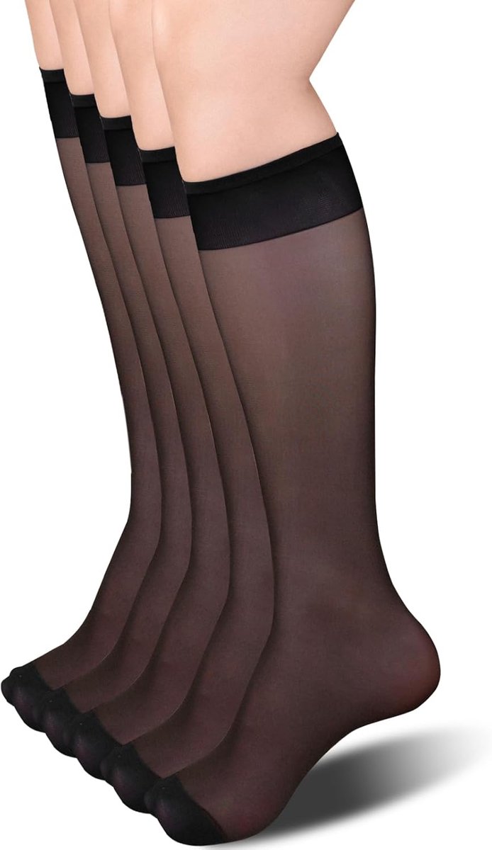 Kniekousen voor dames, 15 DEN, scheurvaste nylon kousen voor dames, transparante fijne kniekousen, zijdeachtig nylon sokken
