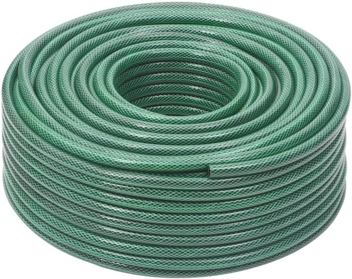 Tuinslang PVC - Waterslang Flexibel - Gazon Besproeien - Knikbestendig 3-laags - 100 m - Groen