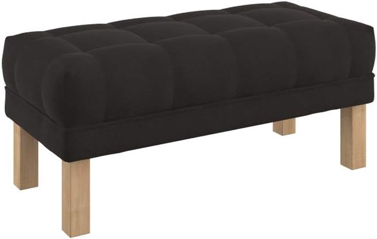 Gestoffeerd bankje - Voetenbankje hocker - Comfortabel zitten - Vlekbestendige stof - 100 cm breed - Donkerbruin