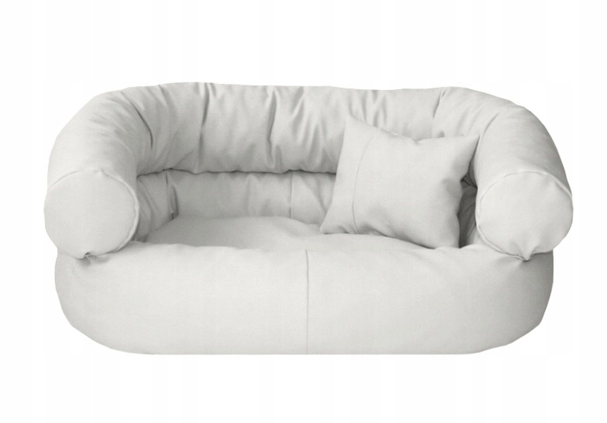 Hondenmand Fauteuil Wit Lederlook Maat M 80x60cm