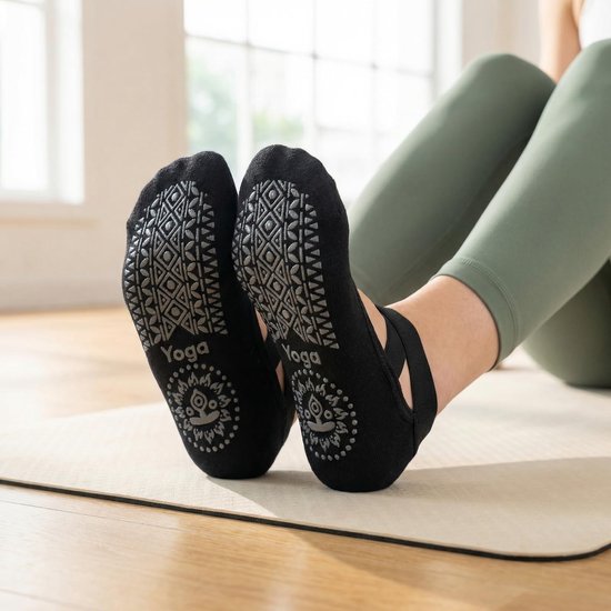SolidKeus - 2 Paar Dames Yoga Sokken met Antislip Grip en Crossband van solidkeus — afbeelding 3