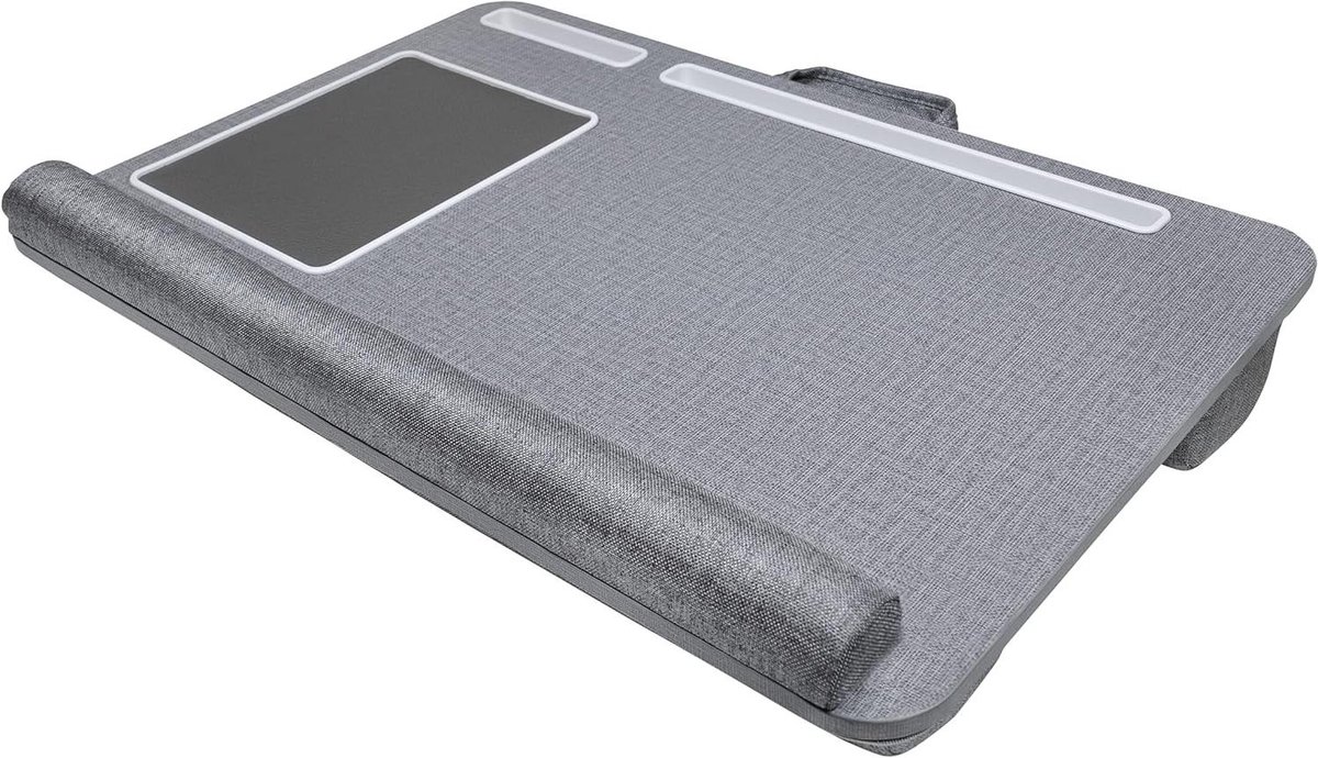 Laptop Tafel - Werkkussen - Comfortabel Werken - Ingebouwde muismat - 37x55 cm - Grijs