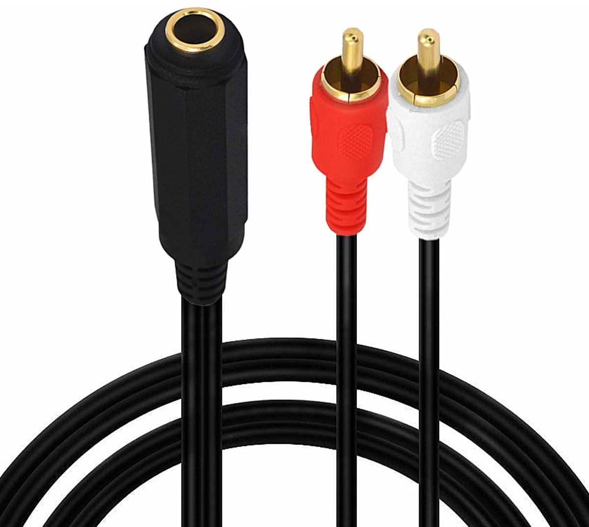 SolidKeus - 6.35mm naar RCA Splitter Kabel voor Audio