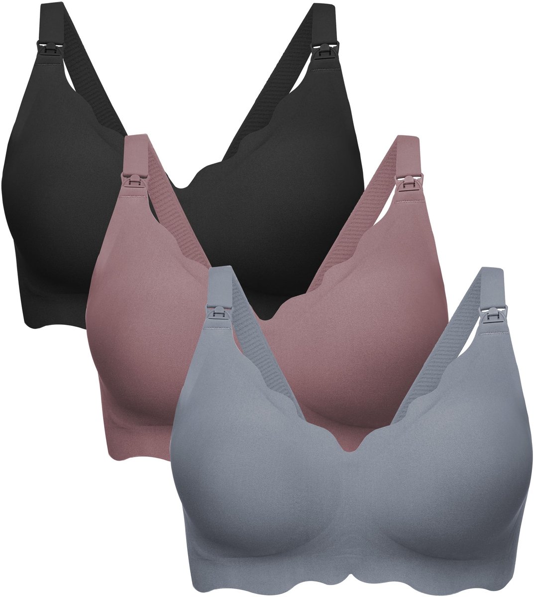 SolidKeus - Set van 3 Naadloze Borstvoedingsbeha's voor Vrouwen