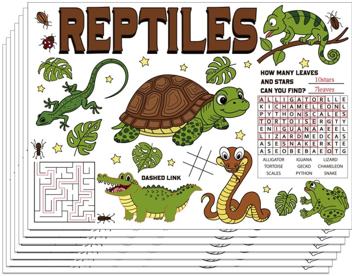 SolidKeus - Set van 30 Dieren Kleurplacemats voor Feesten en Thuisgebruik