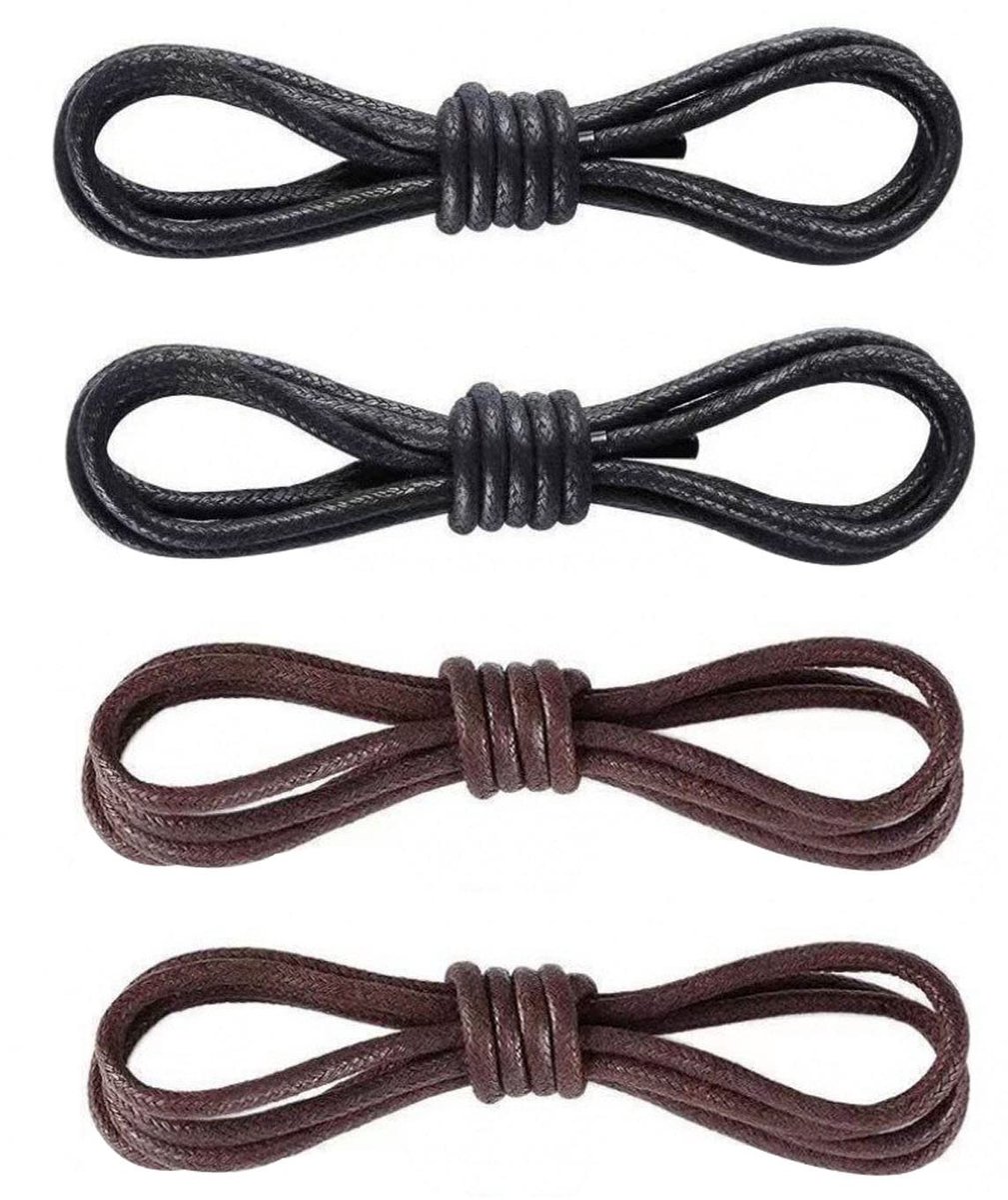SolidKeus - Set van 4 Ronde Gewaxte Veters voor Schoenen 80 cm