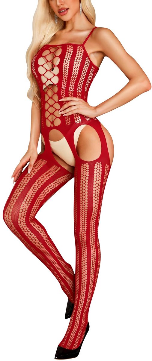 SolidKeus - Sexy Lingerie Bodystocking van Netstof voor Volwassenen