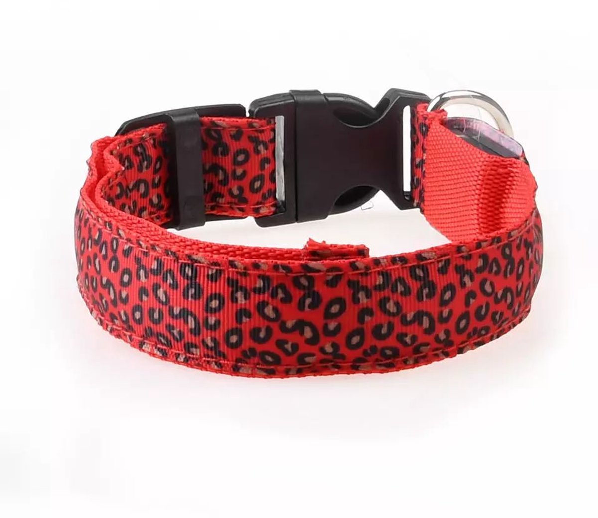 LED hondenhalsband luipaardprint / Blauw, M