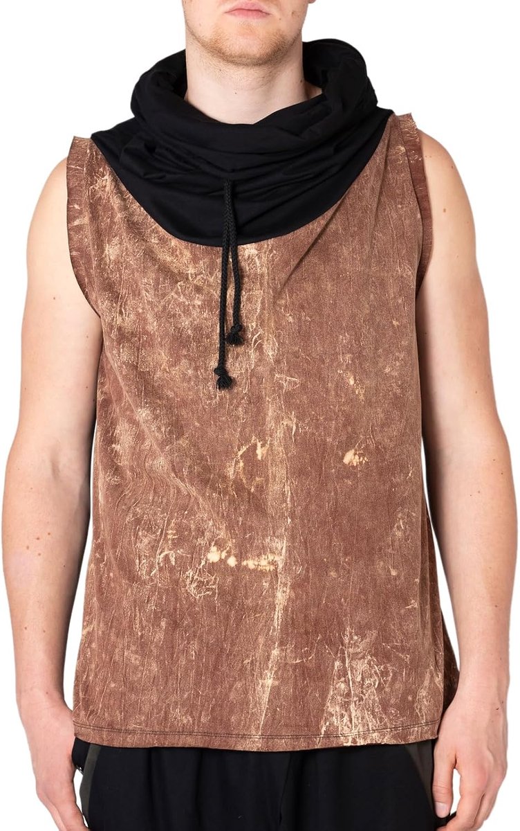 Mouwloze Hoodie voor heren - spieren shirt, fitness tanktop met stijlvolle capuchon - 100% katoen - Sport, Training, Vrije tijd