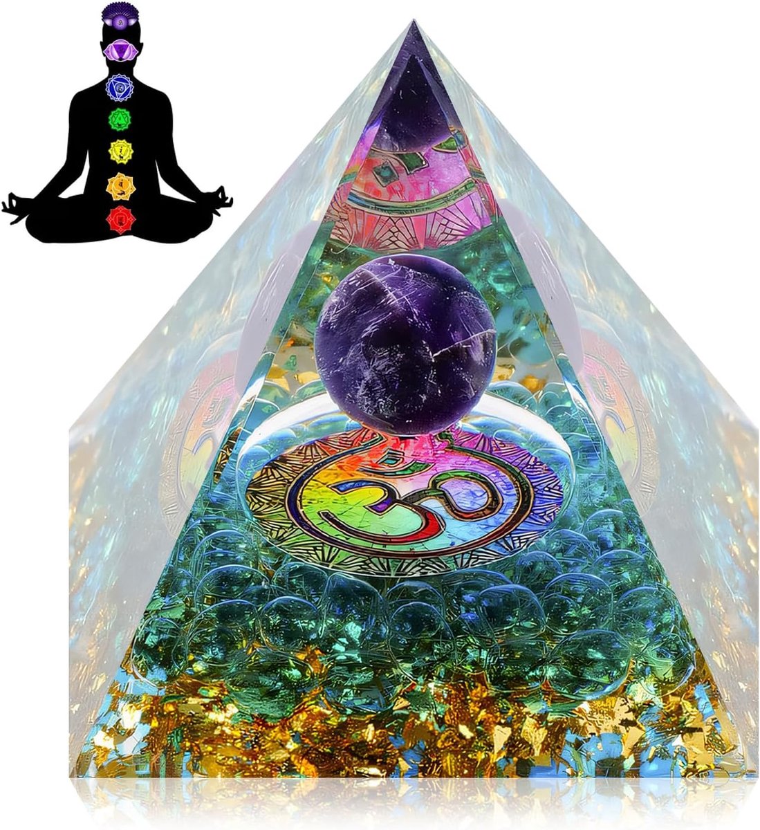 Edelstenen, 1 stuks, piramide, piramide, piramide, 3D-kristallen, piramide, gesneden piramide, decoratie voor bureau, woonkamer, slaapkamer, kantoor, cadeauartikelen