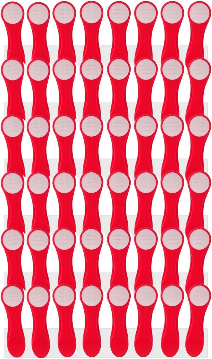 Wasknijpers wasclips met drukveren van roestvrij staal en soft grip Rood Wit