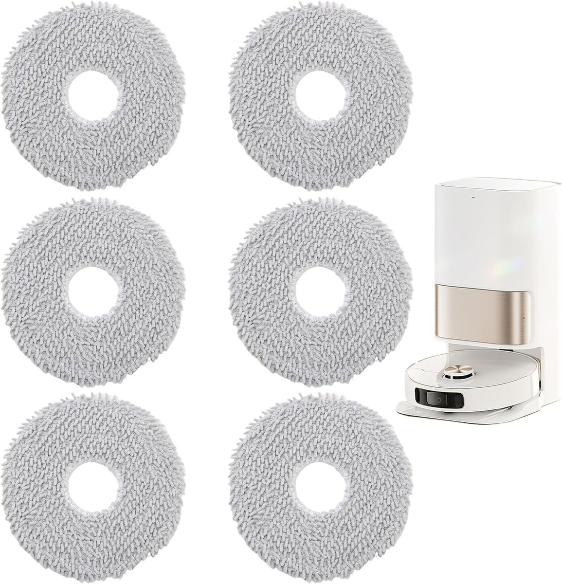 6 stuks premium dweilpads voor Dreame L20 Ultra / L10s Ultra Heat / X40 Ultra Complete & Xiaomi X20+ robotstofzuigeraccessoires, wasbare microvezel wisdoeken, reserveonderdelen, pluisvrij en precies