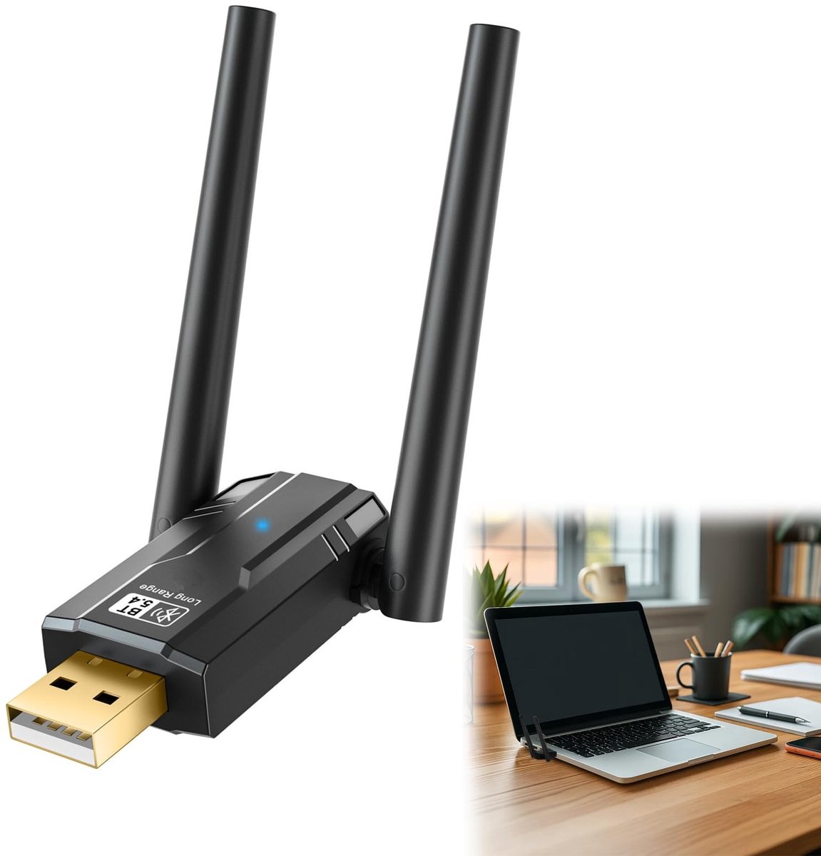 SolidKeus - Bluetooth 5.4 USB Adapter voor PC en Laptop