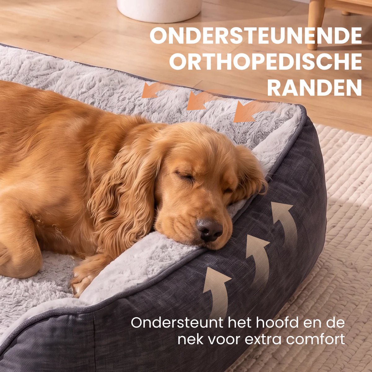 Pebble orthopedische hondenmand sofa 75 x 45 cm, grijs thumbnail 2