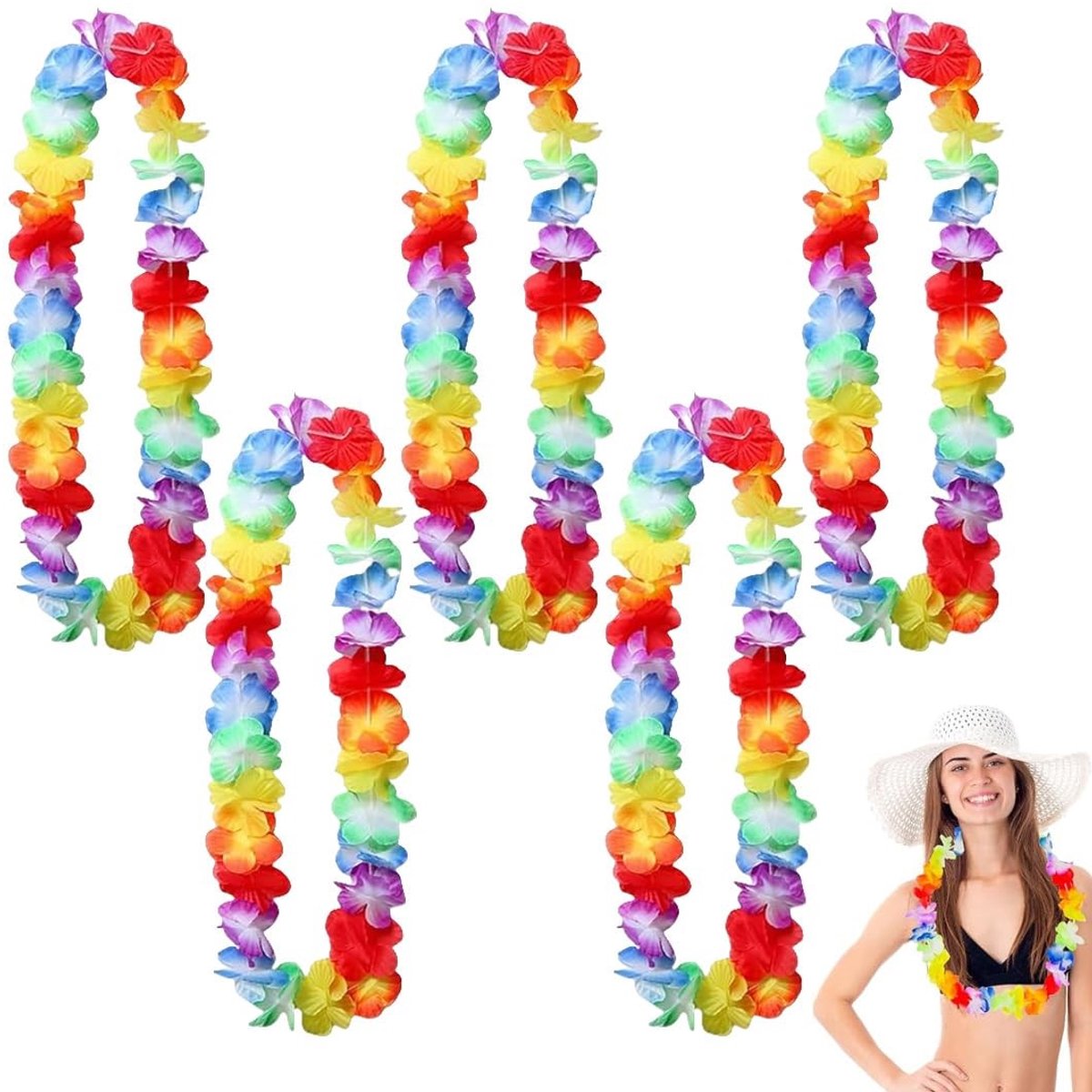 SolidKeus - Set van 5 Hawaiian Halskettingen voor Feesten