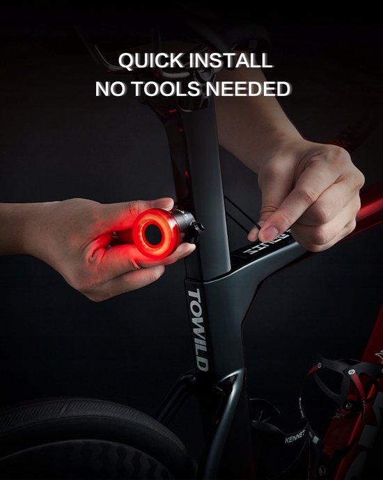 Towild TL02 Slimme Fietsachterlicht met Remdetectie - USB Oplaadbaar — afbeelding 2