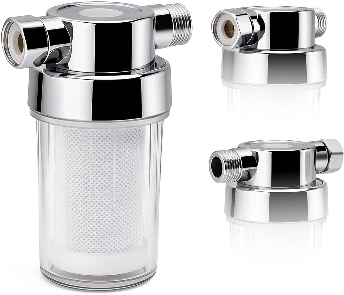Waterfilter douche - Zilver - 1/2 inch - Actieve Koolfilter voor Verbeterde Waterkwaliteit - Voor Douches en Kranaansluitingen