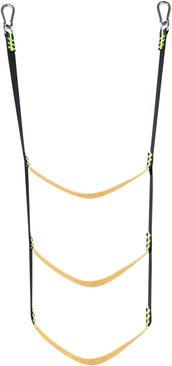 Touwladder voor Boten - Zwart - 80 x 40 cm - Nylon en Roestvrij Staal - Voor Opblaasbare Boten en Kajaks