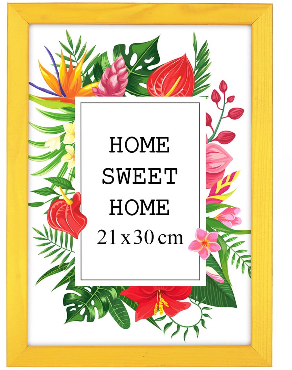 Gele Houten Fotolijst A4 (21x30 cm) Staand met Voet