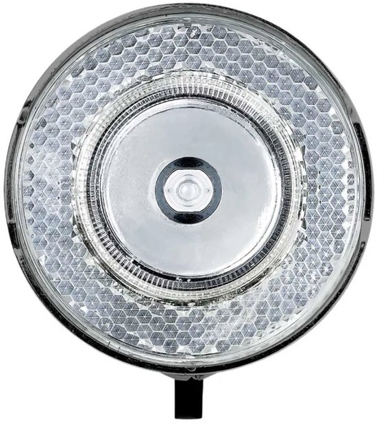 AXA 706 Fietsverlichting - 15 Lux LED Voorlicht - Batterijverlichting - Geïntegreerde Reflector - Retro Chrome - 35 m Lichtbeeld - 2.250 m Zichtbaarheid van AXA — afbeelding 4