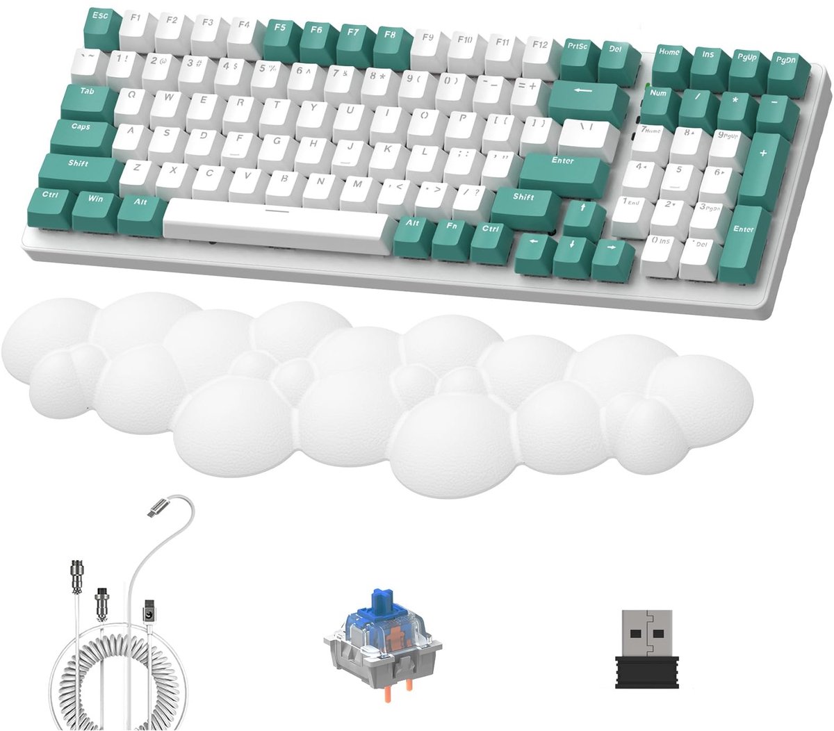 SolidKeus - Draadloos Mechanisch Toetsenbord met RGB Verlichting en Wrist Rest