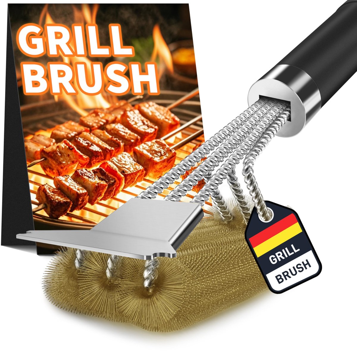 SolidKeus - Grillborstel met Lange Haren en Hittebestendig Handvat