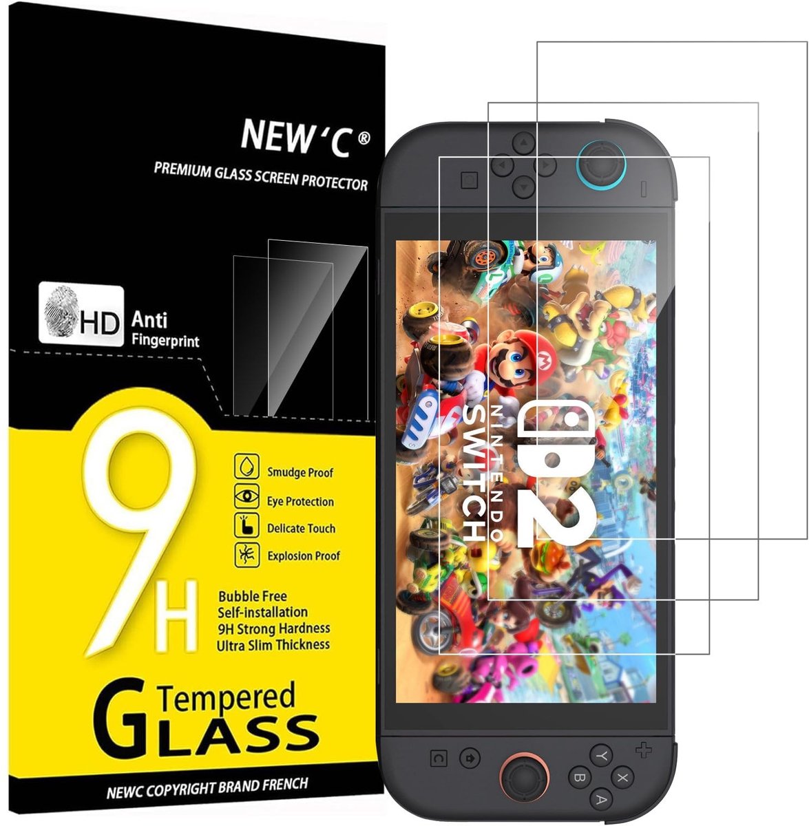 SolidKeus - 3 Stuks Tempered Glass Screen Protector voor Nintendo Switch 2