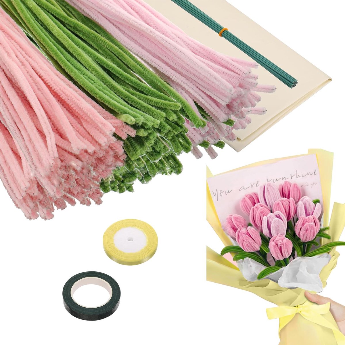 SolidKeus - Creatieve Bloem Pipe Cleaner Set voor DIY Decoraties
