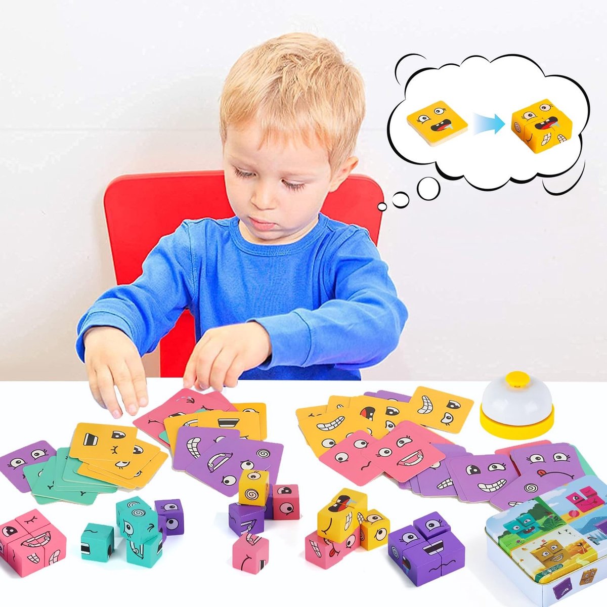 SolidKeus - Houten 3D Puzzel met Emoji Thema voor Kinderen