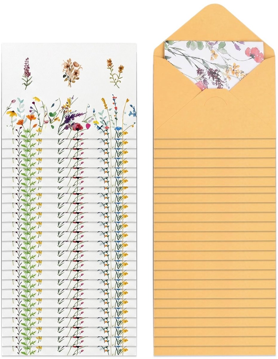 SolidKeus - Set van 24 Wenskaarten met Bloemenmotieven