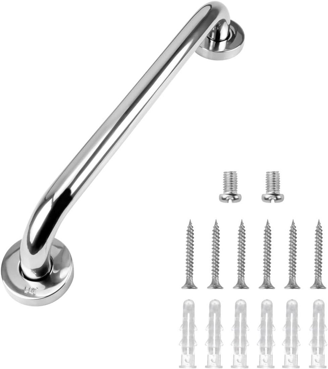 Badkamer Handgreep - Veiligheidshandgreep Wandbeugel - Veiligheid Bieden - Roestvrij Staal - 30 cm - Zilver