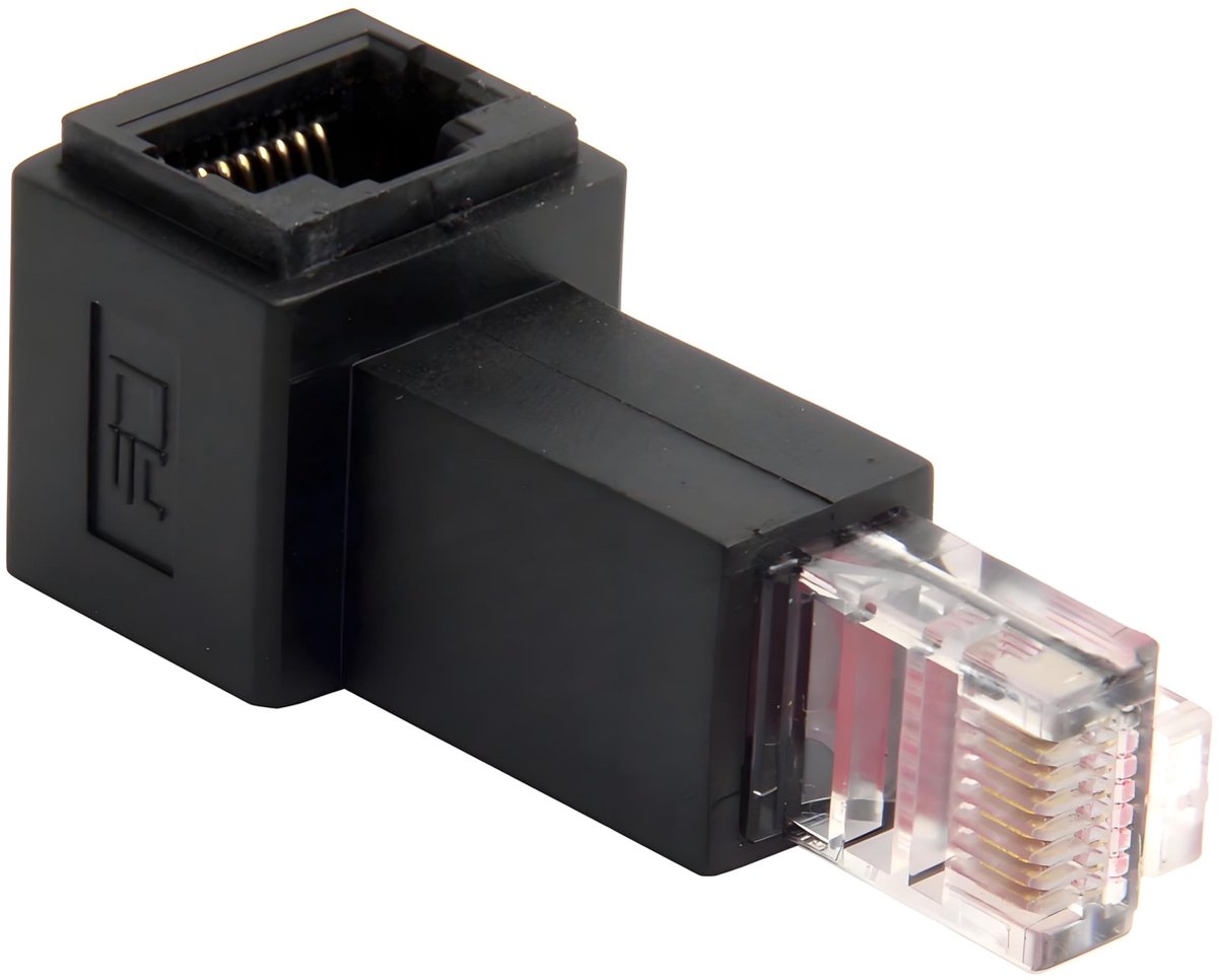 SolidKeus - Haakse Adapter voor LAN Ethernet Netwerkverlenging (8P8C)