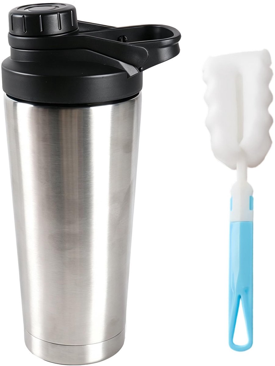 SolidKeus - RVS Eiwitshaker 750 ml, Dubbelwandig en Lekvrij