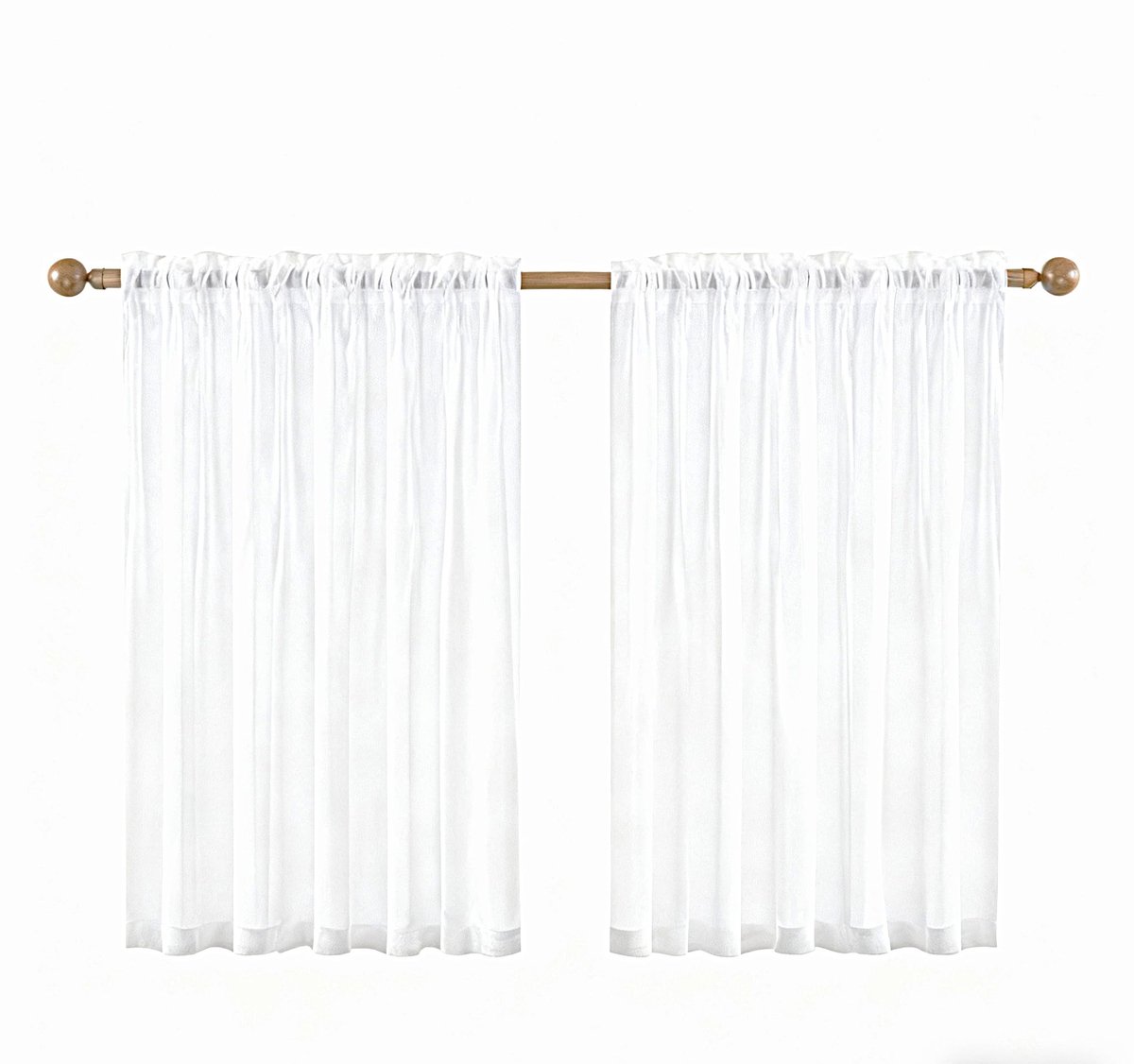 SolidKeus - Set van 2 Semi-Transparante Gordijnen met Oogjes 76x60cm